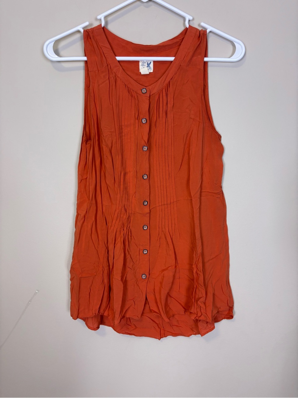 Anthropologie Edme & Esyllte Sleeveless Button-Front Tank in Burnt Orange 2